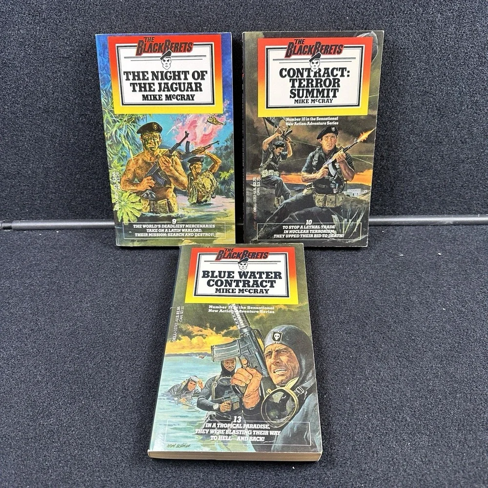 The Black Berets Mike McCray #1-10 + #13 Vintage Paperback Lot of 11 Books
